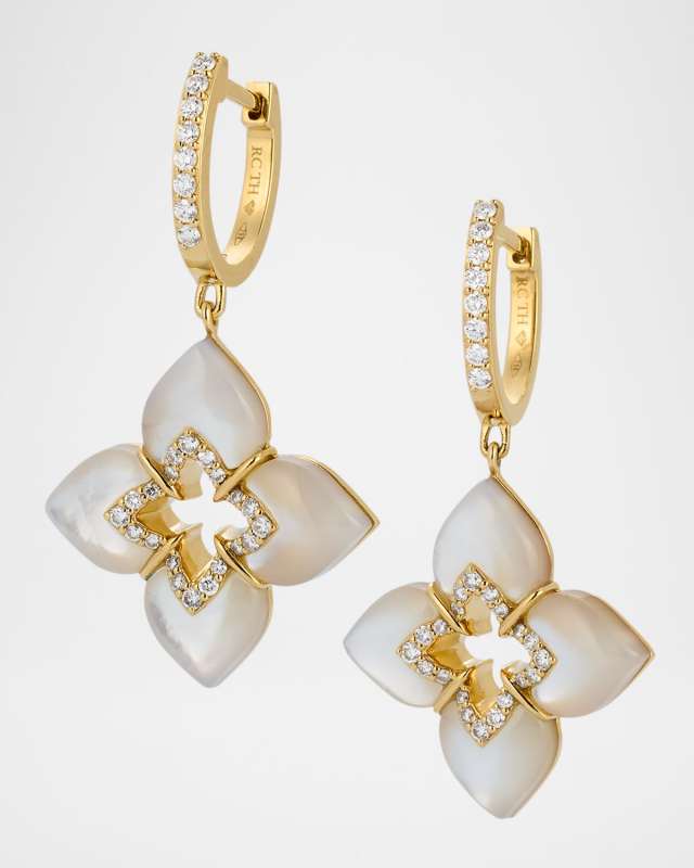 Souffle 18K Yellow Gold Diamond Venetian Princess Earrings with Gemstones